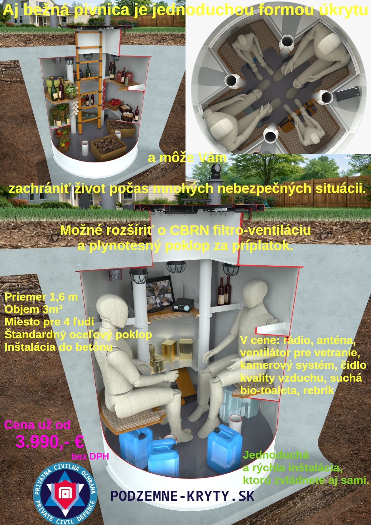 Naša bezpečnostná pivnica je Vaším najlacnejším podzemným úkrytom na trhu